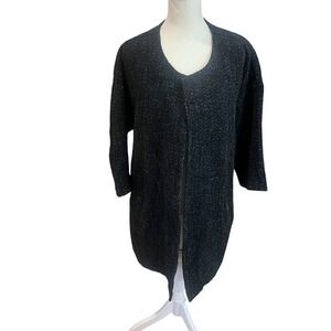 Eileen Fisher The Fisher Project Blend Sleeve Jacket 3/4 Sleeve Open Front Large